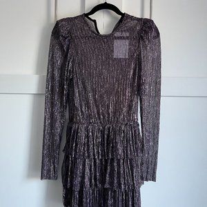 Sabina Musayev Monique Sheer Bodice Long Sleeve Mini Dress